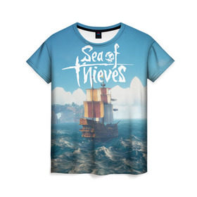 Женская футболка 3D с принтом Sea of Thieves в Белгороде, 100% полиэфир ( синтетическое хлопкоподобное полотно) | прямой крой, круглый вырез горловины, длина до линии бедер | pirates | sea of thieves | пираты