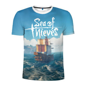Мужская футболка 3D спортивная с принтом Sea of Thieves в Белгороде, 100% полиэстер с улучшенными характеристиками | приталенный силуэт, круглая горловина, широкие плечи, сужается к линии бедра | pirates | sea of thieves | пираты