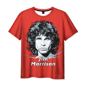 Мужская футболка 3D с принтом Jim Morrison в Белгороде, 100% полиэфир | прямой крой, круглый вырез горловины, длина до линии бедер | the doors | автор песен | вокалист | джим моррисон | звезда | музыка | певец | поэт | рок | рок музыка | фронтмен