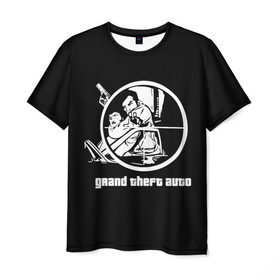 Мужская футболка 3D с принтом GTA 3 - Заложник в Белгороде, 100% полиэфир | прямой крой, круглый вырез горловины, длина до линии бедер | 3 | claude | grand theft auto | gta | gta 3 | gta iii | гта