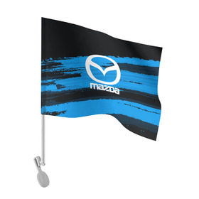 Флаг для автомобиля с принтом Mazda MOTORs Blue в Белгороде, 100% полиэстер | Размер: 30*21 см | 