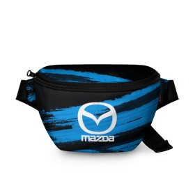 Поясная сумка 3D с принтом Mazda MOTORs Blue в Белгороде, 100% полиэстер | плотная ткань, ремень с регулируемой длиной, внутри несколько карманов для мелочей, основное отделение и карман с обратной стороны сумки застегиваются на молнию | 