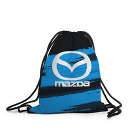 Рюкзак-мешок 3D с принтом Mazda MOTORs Blue в Белгороде, 100% полиэстер | плотность ткани — 200 г/м2, размер — 35 х 45 см; лямки — толстые шнурки, застежка на шнуровке, без карманов и подкладки | 