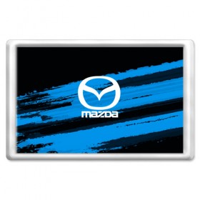 Магнит 45*70 с принтом Mazda MOTORs Blue в Белгороде, Пластик | Размер: 78*52 мм; Размер печати: 70*45 | Тематика изображения на принте: 
