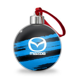 Ёлочный шар с принтом Mazda MOTORs Blue в Белгороде, Пластик | Диаметр: 77 мм | Тематика изображения на принте: 