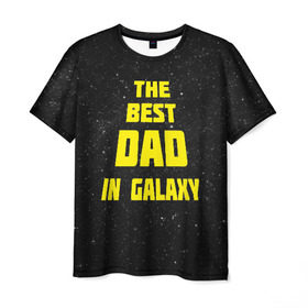 Мужская футболка 3D с принтом The best dad в Белгороде, 100% полиэфир | прямой крой, круглый вырез горловины, длина до линии бедер | 23 февраля | защитник | звездные | лучший папа | любимый | мужчинам | мужчины | папа | подарок | самый лучший