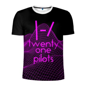 Мужская футболка 3D спортивная с принтом twenty one pilots neon music в Белгороде, 100% полиэстер с улучшенными характеристиками | приталенный силуэт, круглая горловина, широкие плечи, сужается к линии бедра | группа | инди поп | синти поп