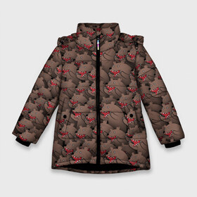Зимняя куртка для девочек 3D с принтом Медведи мемы в Белгороде, ткань верха — 100% полиэстер; подклад — 100% полиэстер, утеплитель — 100% полиэстер. | длина ниже бедра, удлиненная спинка, воротник стойка и отстегивающийся капюшон. Есть боковые карманы с листочкой на кнопках, утяжки по низу изделия и внутренний карман на молнии. 

Предусмотрены светоотражающий принт на спинке, радужный светоотражающий элемент на пуллере молнии и на резинке для утяжки. | Тематика изображения на принте: из кустов | комикс | коричневый | медведь | мем | мишки | паттерн | толпа