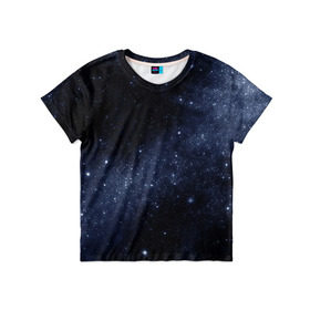 Детская футболка 3D с принтом Звёздное небо в Белгороде, 100% гипоаллергенный полиэфир | прямой крой, круглый вырез горловины, длина до линии бедер, чуть спущенное плечо, ткань немного тянется | Тематика изображения на принте: вселенная | звёзды | земля | космос | плеяды | пространство