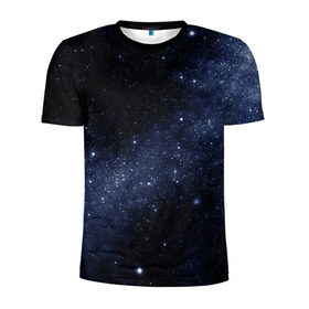 Мужская футболка 3D спортивная с принтом Звёздное небо в Белгороде, 100% полиэстер с улучшенными характеристиками | приталенный силуэт, круглая горловина, широкие плечи, сужается к линии бедра | Тематика изображения на принте: вселенная | звёзды | земля | космос | плеяды | пространство
