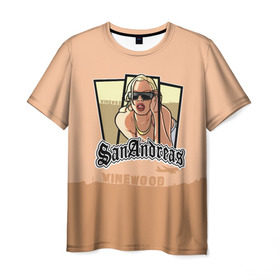 Мужская футболка 3D с принтом GTA SA - Betina в Белгороде, 100% полиэфир | прямой крой, круглый вырез горловины, длина до линии бедер | carl johnson | grand theft auto | gta | los santos | sa | san andreas | гта