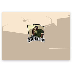 Поздравительная открытка с принтом GTA SA - Big Smoke в Белгороде, 100% бумага | плотность бумаги 280 г/м2, матовая, на обратной стороне линовка и место для марки
 | Тематика изображения на принте: carl johnson | grand theft auto | gta | los santos | sa | san andreas | гта
