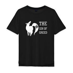 Мужская футболка хлопок Oversize с принтом The sin of greed в Белгороде, 100% хлопок | свободный крой, круглый ворот, “спинка” длиннее передней части | anime | nanatsu no taizai | seven deadly sins | аниме