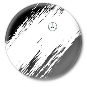 Значок с принтом MERCEDES BENZ SPORT в Белгороде,  металл | круглая форма, металлическая застежка в виде булавки | Тематика изображения на принте: mercedes | марка | машины | мерседес