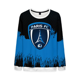 Мужской свитшот 3D с принтом FC Paris Original uniform в Белгороде, 100% полиэстер с мягким внутренним слоем | круглый вырез горловины, мягкая резинка на манжетах и поясе, свободная посадка по фигуре | football | soccer | париж