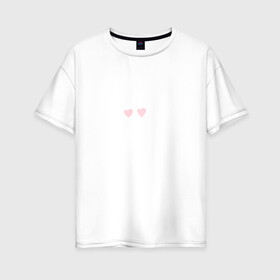 Женская футболка хлопок Oversize с принтом No love skull в Белгороде, 100% хлопок | свободный крой, круглый ворот, спущенный рукав, длина до линии бедер
 | guccigang | hearts | nolove | дремин | ивандремин | любовь | нелюбовь | сердечки | сердце | фэйс | череп