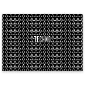 Поздравительная открытка с принтом Techno в Белгороде, 100% бумага | плотность бумаги 280 г/м2, матовая, на обратной стороне линовка и место для марки
 | ebm | edm | hi nrg | techno | габбер | даб | детройт | дип | индастриал | италиан | минимал | музыка | синтипоп | тек хаус | техно | фанк | хард | чикаго хаус | шранц | эйсид | электро | электронная