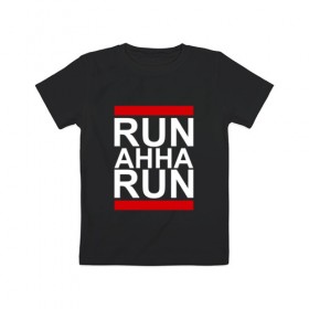 Детская футболка хлопок с принтом Run Анна Run в Белгороде, 100% хлопок | круглый вырез горловины, полуприлегающий силуэт, длина до линии бедер | Тематика изображения на принте: 