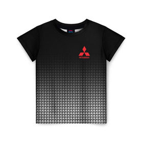 Детская футболка 3D с принтом MITSUBISHI SPORT в Белгороде, 100% гипоаллергенный полиэфир | прямой крой, круглый вырез горловины, длина до линии бедер, чуть спущенное плечо, ткань немного тянется |  машина | марка | митсубиси