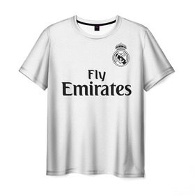 Мужская футболка 3D с принтом Реал Мадрид Форма Новая 18/19 в Белгороде, 100% полиэфир | прямой крой, круглый вырез горловины, длина до линии бедер | 2019 | cristiano | isco | madrid | real | иско | мадрид | реал | сливочные | форма | футбольная