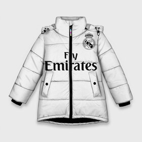 Зимняя куртка для девочек 3D с принтом Реал Мадрид Форма Новая 18 19 в Белгороде, ткань верха — 100% полиэстер; подклад — 100% полиэстер, утеплитель — 100% полиэстер. | длина ниже бедра, удлиненная спинка, воротник стойка и отстегивающийся капюшон. Есть боковые карманы с листочкой на кнопках, утяжки по низу изделия и внутренний карман на молнии. 

Предусмотрены светоотражающий принт на спинке, радужный светоотражающий элемент на пуллере молнии и на резинке для утяжки. | 2019 | cristiano | isco | madrid | real | иско | мадрид | реал | сливочные | форма | футбольная