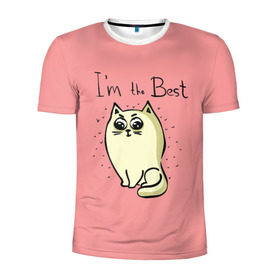 Мужская футболка 3D спортивная с принтом Я лучший в Белгороде, 100% полиэстер с улучшенными характеристиками | приталенный силуэт, круглая горловина, широкие плечи, сужается к линии бедра | cat | домашние любимцы | животные | котики | котэ | котята | любовь | милые