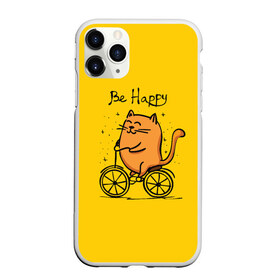 Чехол для iPhone 11 Pro матовый с принтом Be Happy cat в Белгороде, Силикон |  | cat | домашние любимцы | животные | котики | котэ | котята | любовь | милые
