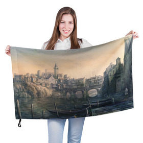 Флаг 3D с принтом The Witcher 3: Wild Hunt в Белгороде, 100% полиэстер | плотность ткани — 95 г/м2, размер — 67 х 109 см. Принт наносится с одной стороны | 3 | shipyard | ведьмак | геральт | дикая | игры | лодки | онлайн | охота | ривии | рпг