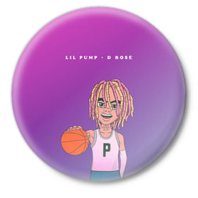 Значок с принтом Lil Pump D Rose в Белгороде,  металл | круглая форма, металлическая застежка в виде булавки | Тематика изображения на принте: hip hop | hiphop | lil pump | mc | rap | газзи гарсия | зачитал | клауд | клауд рэп | лил памп | лили | мс | памп | реп | репер | речитатив | рэп | рэпер | трэп | хип | хип хоп | хипхоп | хоп