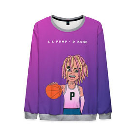 Мужской свитшот 3D с принтом Lil Pump D Rose в Белгороде, 100% полиэстер с мягким внутренним слоем | круглый вырез горловины, мягкая резинка на манжетах и поясе, свободная посадка по фигуре | hip hop | hiphop | lil pump | mc | rap | газзи гарсия | зачитал | клауд | клауд рэп | лил памп | лили | мс | памп | реп | репер | речитатив | рэп | рэпер | трэп | хип | хип хоп | хипхоп | хоп