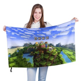 Флаг 3D с принтом Анна - Minecraft в Белгороде, 100% полиэстер | плотность ткани — 95 г/м2, размер — 67 х 109 см. Принт наносится с одной стороны | Тематика изображения на принте: анка | анюта | аня | майнкрафт