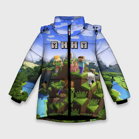 Зимняя куртка для девочек 3D с принтом Анна - Minecraft в Белгороде, ткань верха — 100% полиэстер; подклад — 100% полиэстер, утеплитель — 100% полиэстер. | длина ниже бедра, удлиненная спинка, воротник стойка и отстегивающийся капюшон. Есть боковые карманы с листочкой на кнопках, утяжки по низу изделия и внутренний карман на молнии. 

Предусмотрены светоотражающий принт на спинке, радужный светоотражающий элемент на пуллере молнии и на резинке для утяжки. | анка | анюта | аня | майнкрафт