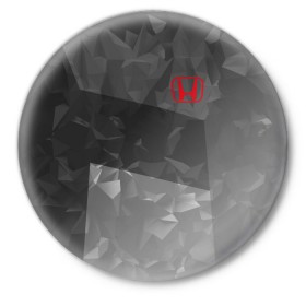 Значок с принтом HONDA SPORT в Белгороде,  металл | круглая форма, металлическая застежка в виде булавки | honda | марка | машины | хонда