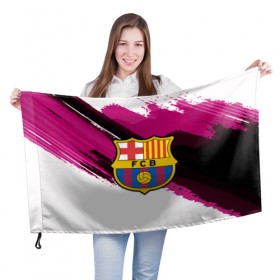 Флаг 3D с принтом BARCELONA SPORT STYLE в Белгороде, 100% полиэстер | плотность ткани — 95 г/м2, размер — 67 х 109 см. Принт наносится с одной стороны | 