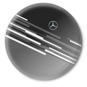 Значок с принтом MERCEDES BENZ SPORT в Белгороде,  металл | круглая форма, металлическая застежка в виде булавки | Тематика изображения на принте: mercedes | марка | машины | мерседес