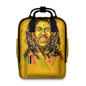 Женский рюкзак 3D с принтом bob marley в Белгороде, 100% полиэстер | лямки с регулируемой длиной, сверху ручки, чтобы рюкзак нести как сумку. Основное отделение закрывается на молнию, как и внешний карман. Внутри два дополнительных кармана, один из которых закрывается на молнию. По бокам два дополнительных кармашка, куда поместится маленькая бутылочка
 | гитарист | марли | музыкант | неста | регги | роберт