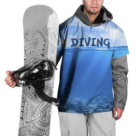 Накидка на куртку 3D с принтом Дайвинг в Белгороде, 100% полиэстер |  | coral reef | diver | diving | underwater | вода | водолаз | волна | дайвер | коралловые рифы | море | ныряние | океан | подводный мир