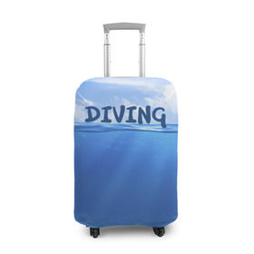 Чехол для чемодана 3D с принтом Дайвинг в Белгороде, 86% полиэфир, 14% спандекс | двустороннее нанесение принта, прорези для ручек и колес | coral reef | diver | diving | underwater | вода | водолаз | волна | дайвер | коралловые рифы | море | ныряние | океан | подводный мир