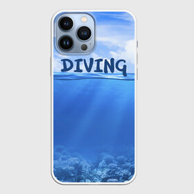 Чехол для iPhone 13 Pro Max с принтом Дайвинг в Белгороде,  |  | coral reef | diver | diving | underwater | вода | водолаз | волна | дайвер | коралловые рифы | море | ныряние | океан | подводный мир