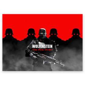 Поздравительная открытка с принтом Wolfenstein: The New Order в Белгороде, 100% бумага | плотность бумаги 280 г/м2, матовая, на обратной стороне линовка и место для марки
 | game | вильгельм череп штрассе | вольфенштайн: новый порядок | игра | игрок | молот евы | оружие | уильям бласковиц | шутер