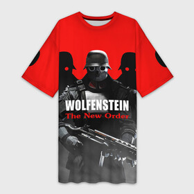 Платье-футболка 3D с принтом Wolfenstein: The New Order в Белгороде,  |  | game | вильгельм череп штрассе | вольфенштайн: новый порядок | игра | игрок | молот евы | оружие | уильям бласковиц | шутер