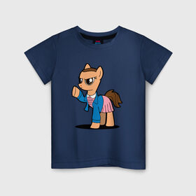 Детская футболка хлопок с принтом My Strange Pony в Белгороде, 100% хлопок | круглый вырез горловины, полуприлегающий силуэт, длина до линии бедер | Тематика изображения на принте: my little pony | stranger things | дружба | мой маленький пони | очень странные дела