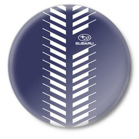 Значок с принтом SUBARU SPORT в Белгороде,  металл | круглая форма, металлическая застежка в виде булавки | subaru | марка | машины | субару
