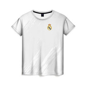 Женская футболка 3D с принтом Real Madrid 2018 Original в Белгороде, 100% полиэфир ( синтетическое хлопкоподобное полотно) | прямой крой, круглый вырез горловины, длина до линии бедер | emirates | fc | real madrid | абстракция | реал мадрид | футбол | футбольный клуб | эмблема