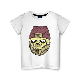 Детская футболка хлопок с принтом Джейк в Белгороде, 100% хлопок | круглый вырез горловины, полуприлегающий силуэт, длина до линии бедер | 