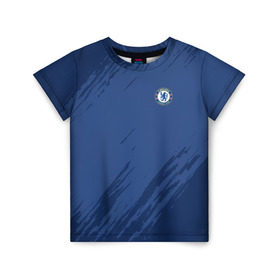 Детская футболка 3D с принтом Chelsea Uniform в Белгороде, 100% гипоаллергенный полиэфир | прямой крой, круглый вырез горловины, длина до линии бедер, чуть спущенное плечо, ткань немного тянется | chelsea | fc | спорт | спортивные | футбол | футбольный клуб | челси