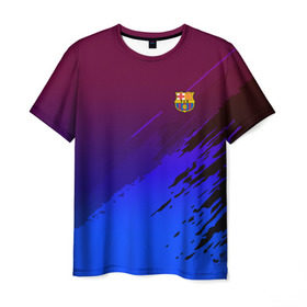 Мужская футболка 3D с принтом FC Barcelona SPORT в Белгороде, 100% полиэфир | прямой крой, круглый вырез горловины, длина до линии бедер | football | soccer | разноцветный
