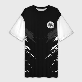 Платье-футболка 3D с принтом LEICESTER CITY 2018 SPORT в Белгороде,  |  | football | soccer | черно белый