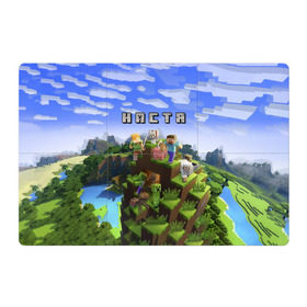Магнитный плакат 3Х2 с принтом Настя - Minecraft в Белгороде, Полимерный материал с магнитным слоем | 6 деталей размером 9*9 см | Тематика изображения на принте: minecraft | анастасия | майнкрафт | настенька | настюха | настя