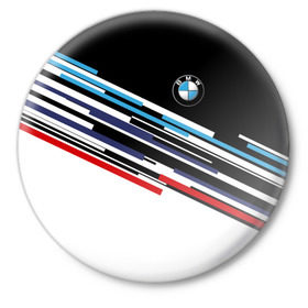 Значок с принтом BMW BRAND COLOR в Белгороде,  металл | круглая форма, металлическая застежка в виде булавки | bmw | бмв | марка | машины